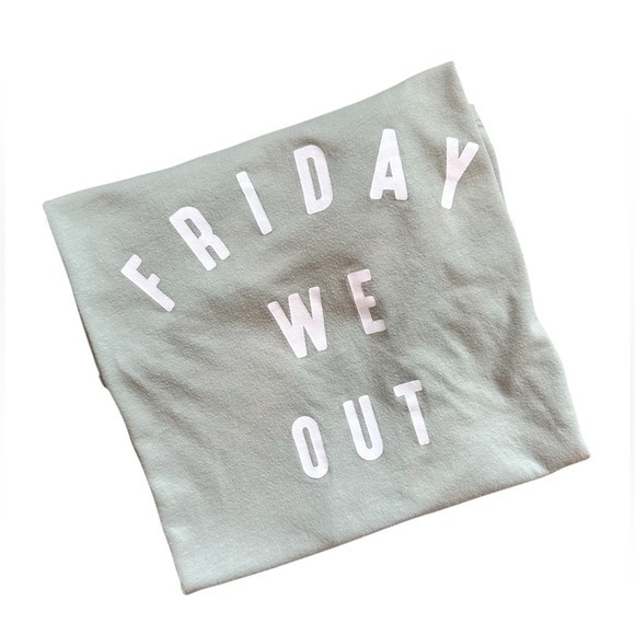 Nine West Tops - Large Nine West Friday We Out sage green t shirt top tee short sleeve funny y2k